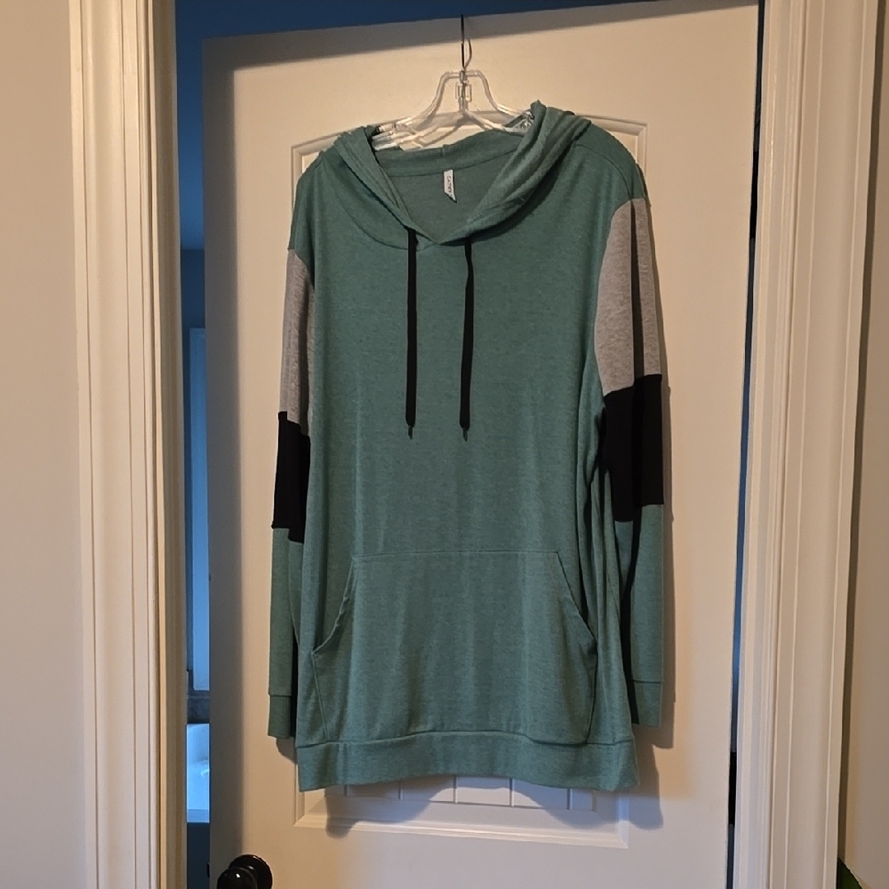 Women's Green and Gray Hoodie